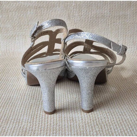 Naturalizer Baylor Silver Women's Size 8W Heels Pumps Sparkle Glitter Prom Event - Picture 9 of 14